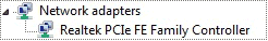 Windows Device Manager with Realtek PCIe network